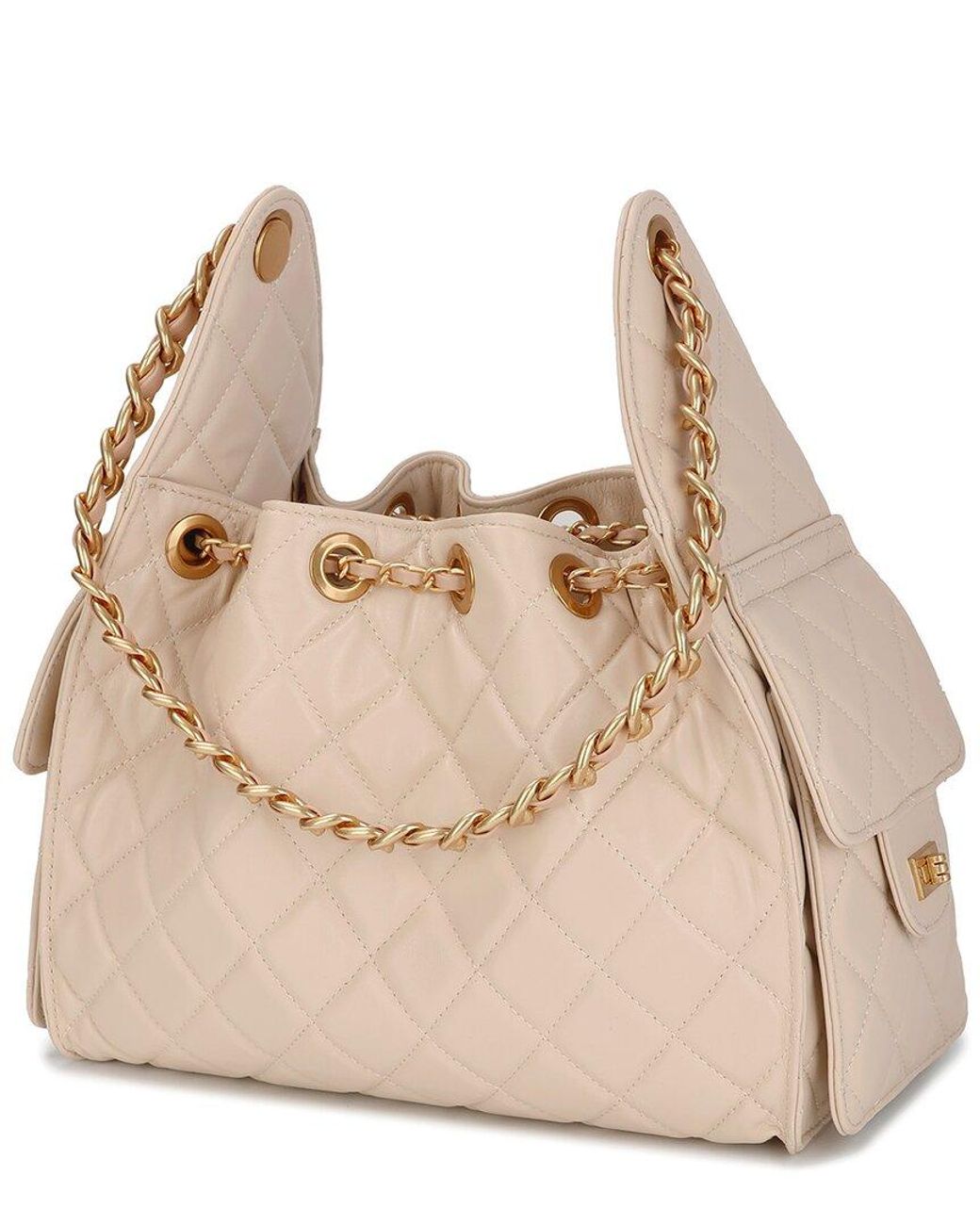 Tiffany & Fred Paris Natural Quilted Leather Shoulder Bag