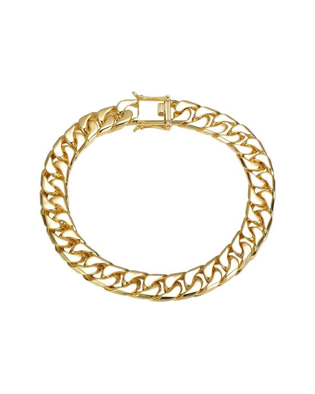 Rachel Glauber Metallic 14K Plated Curb-Link Bracelet for men