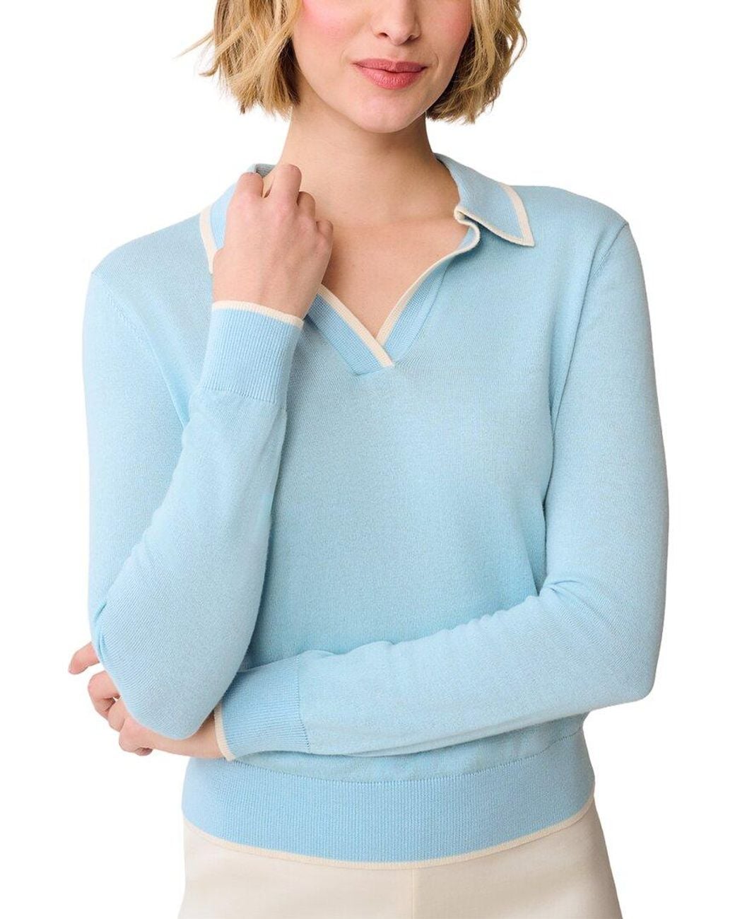 J.McLaughlin Blue Bettina Cashmere-Blend Sweater