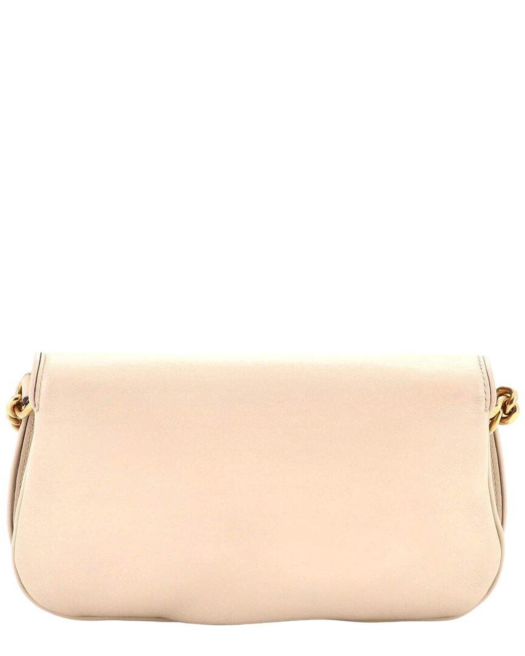 Gucci Natural Sheep Leather Blondie Nm Chain Flap Bag Small (Authentic Pre- Loved)