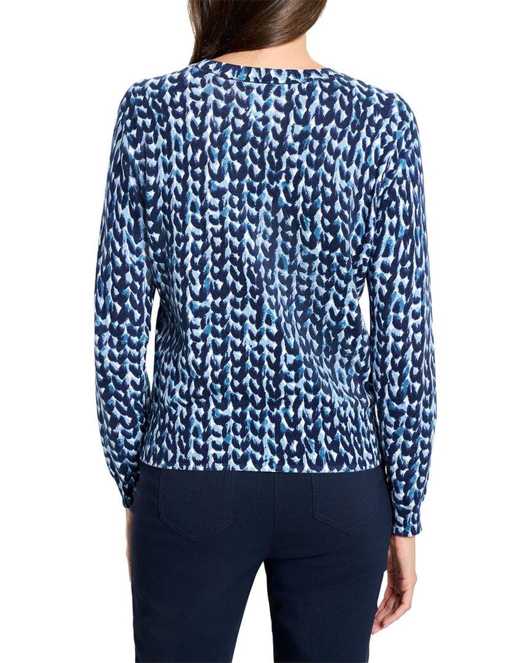 NIC+ZOE Blue Knit Stitch Pure Cotton Sweater