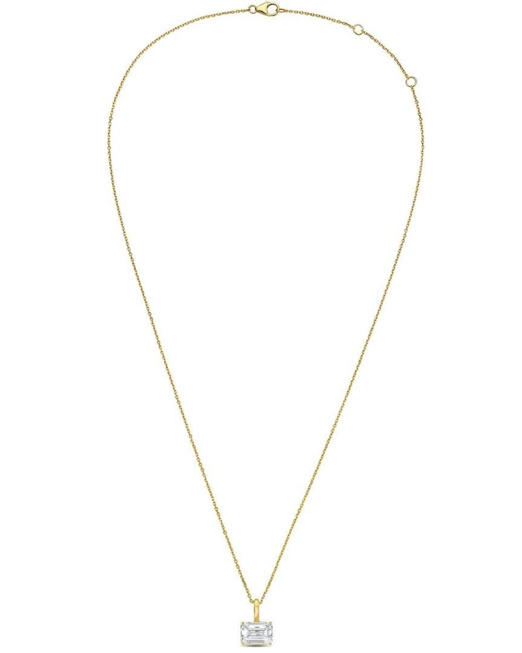 Diana M Metallic 14K 9.00 Ct. Tw. Lab-Grown Diamond Solitaire Pendant