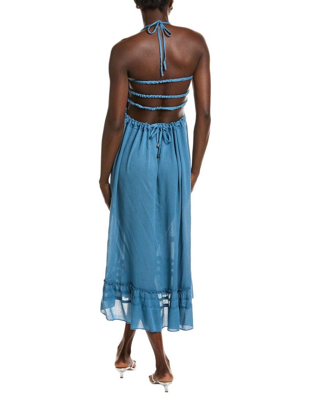 IPPONELLI Blue Smocked Bodice Maxi Dress
