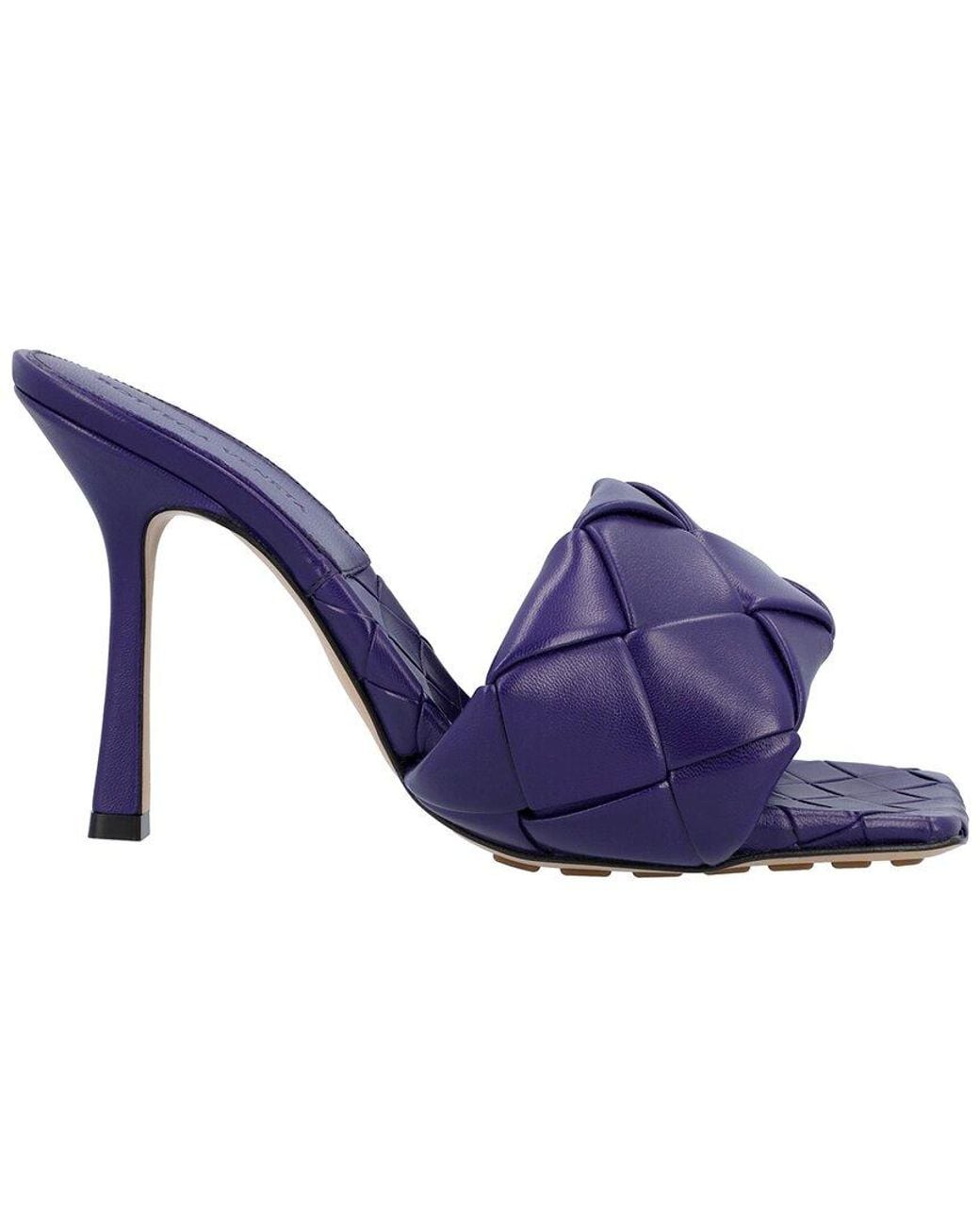 Bottega Veneta Blue Lambskin Lido Padded Mule (Authentic Pre-Loved)