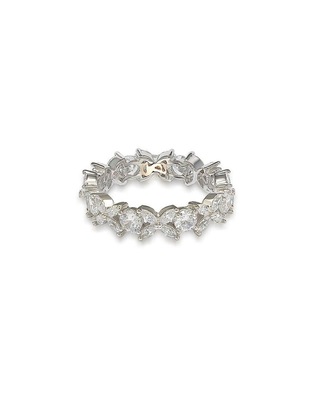 Suzy Levian White Silver Cz Eternity Ring
