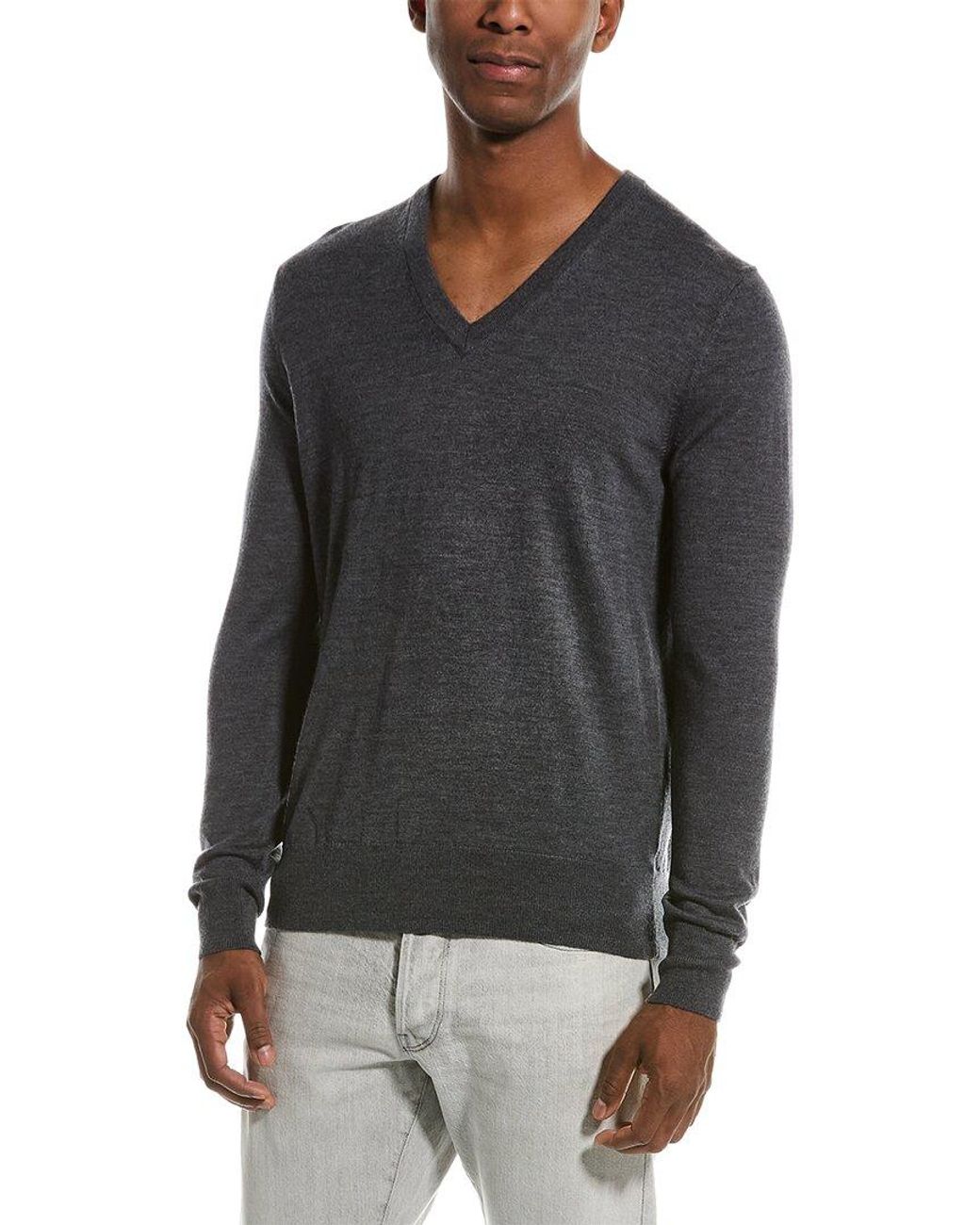 Brooks Brothers Basic Merino Wool V-neck Sweater in Black for Men | Lyst