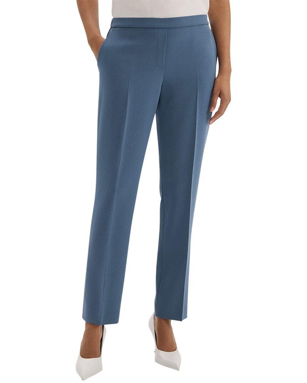 Theory Blue Crepe Full Length Pant
