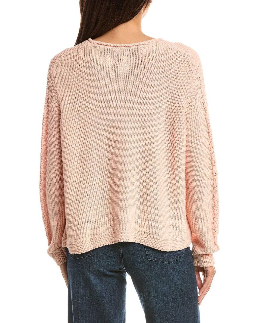 NIC+ZOE Natural Crochet Crimpy Cord Sweater
