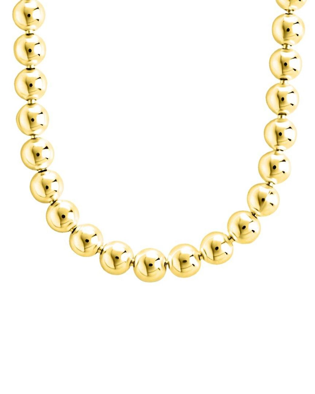 Sterling Forever Metallic 14K Plated Basia Dainty Beaded Chain Necklace