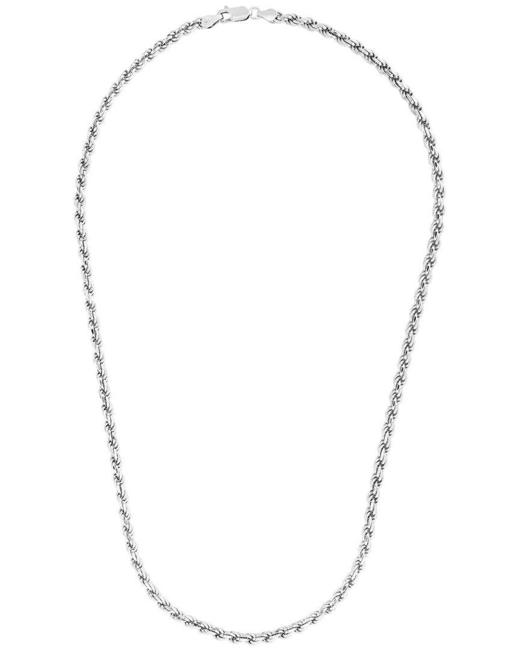 Italian Silver Multicolor Rope Chain Necklace for men