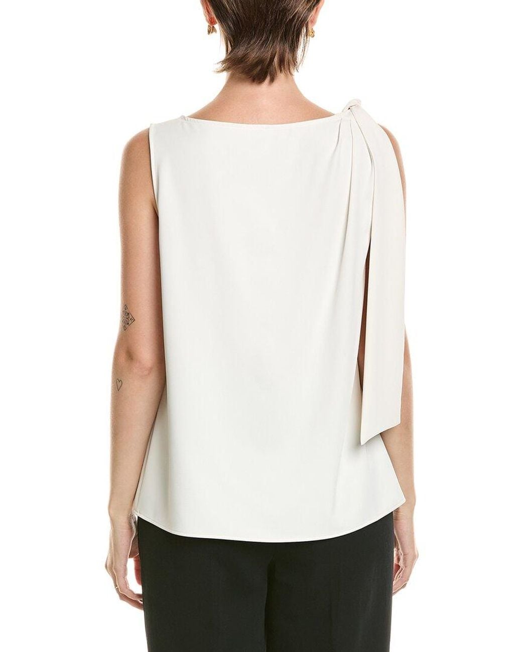 Anne Klein White Tie Shoulder Blouse