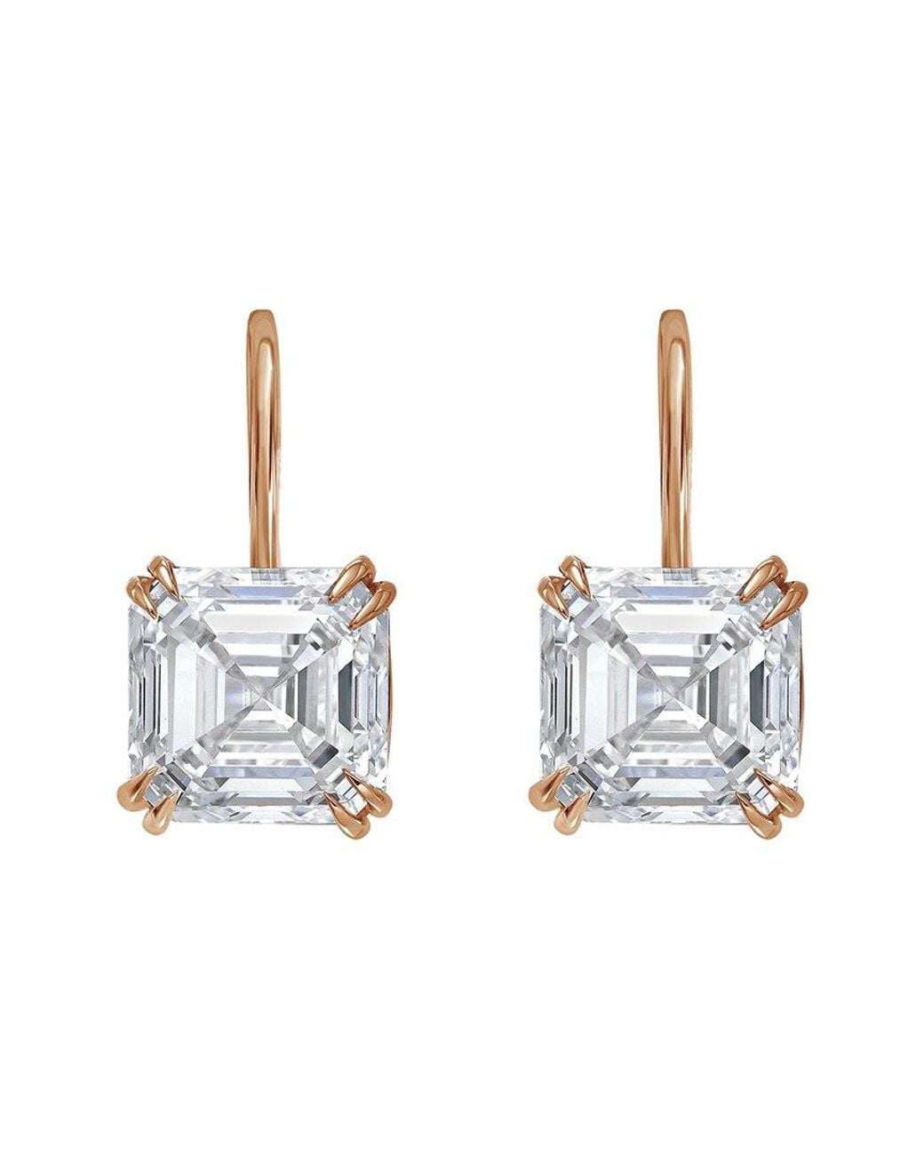 Diana M Metallic Diana M. 14K Rose 5.00 Ct. Tw. Lab-Grown Diamond Drops Earrings