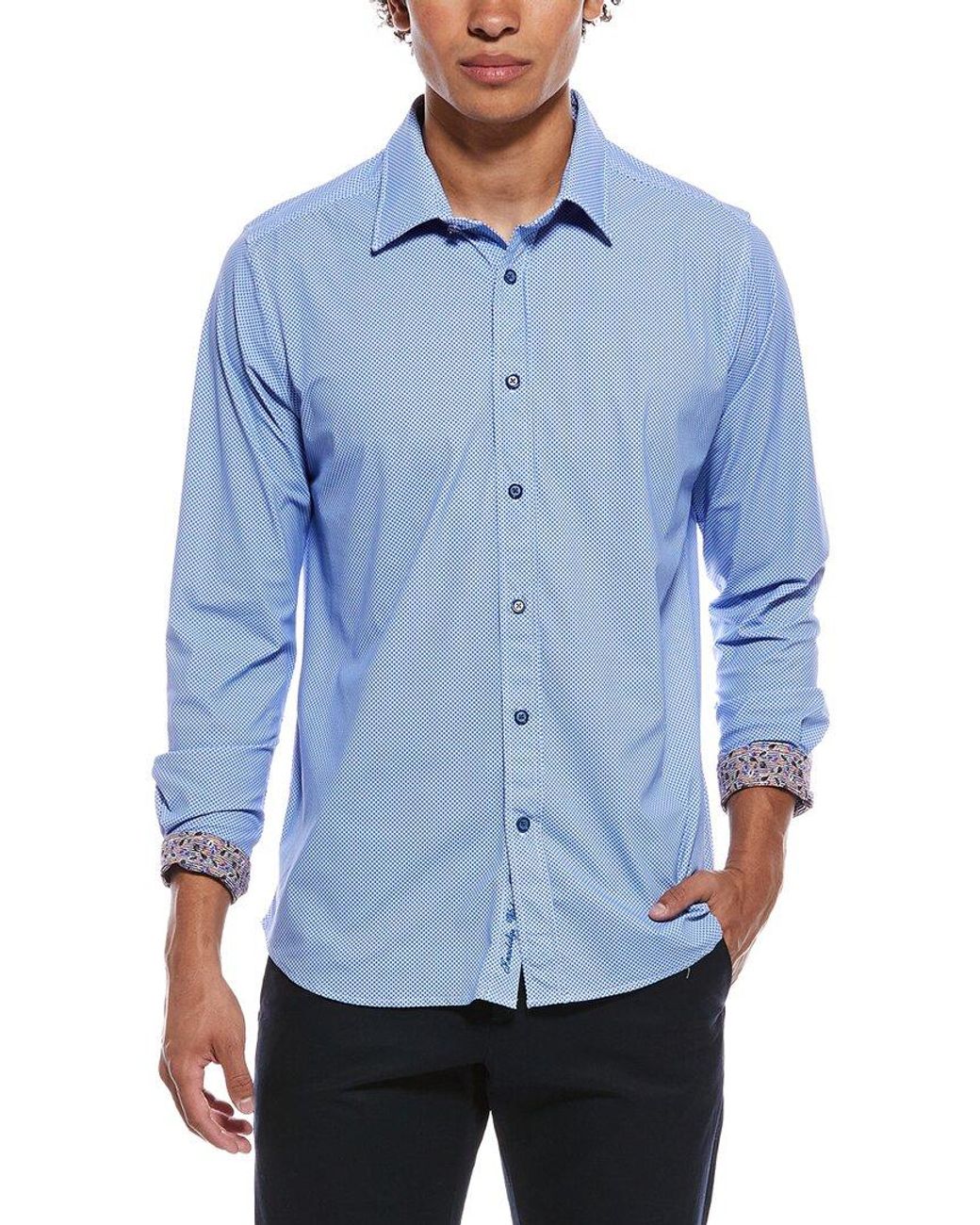 Robert Graham Blue Leros Knit Shirt for men