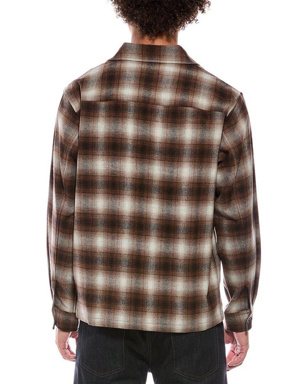 Theory Brown Jesi Wool-Blend Shirt for men