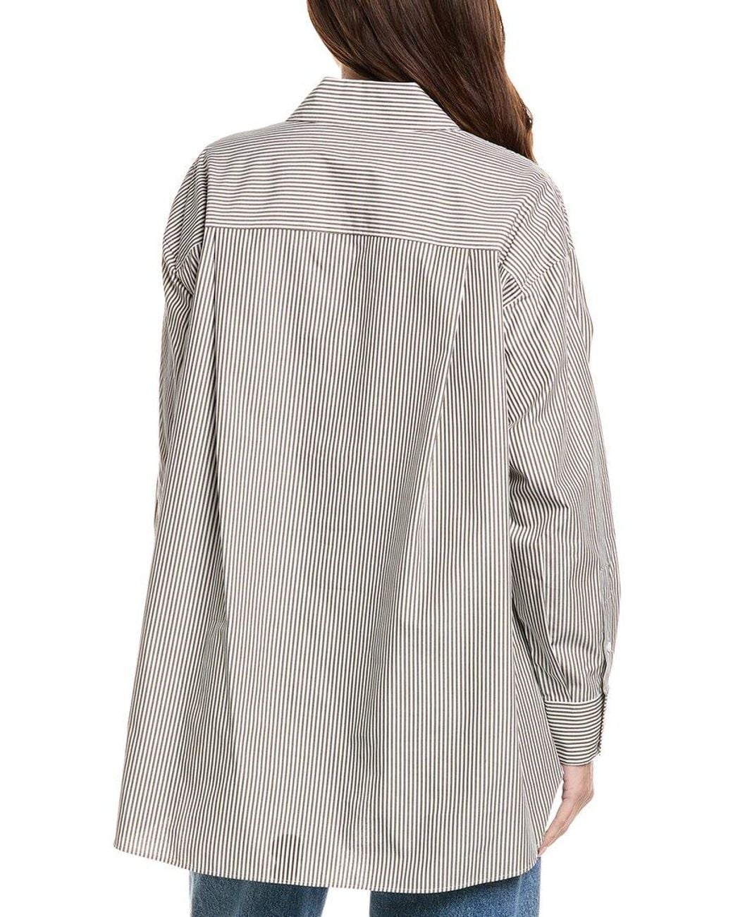 Rag & Bone Gray Max Stripe Boyfriend Shirt