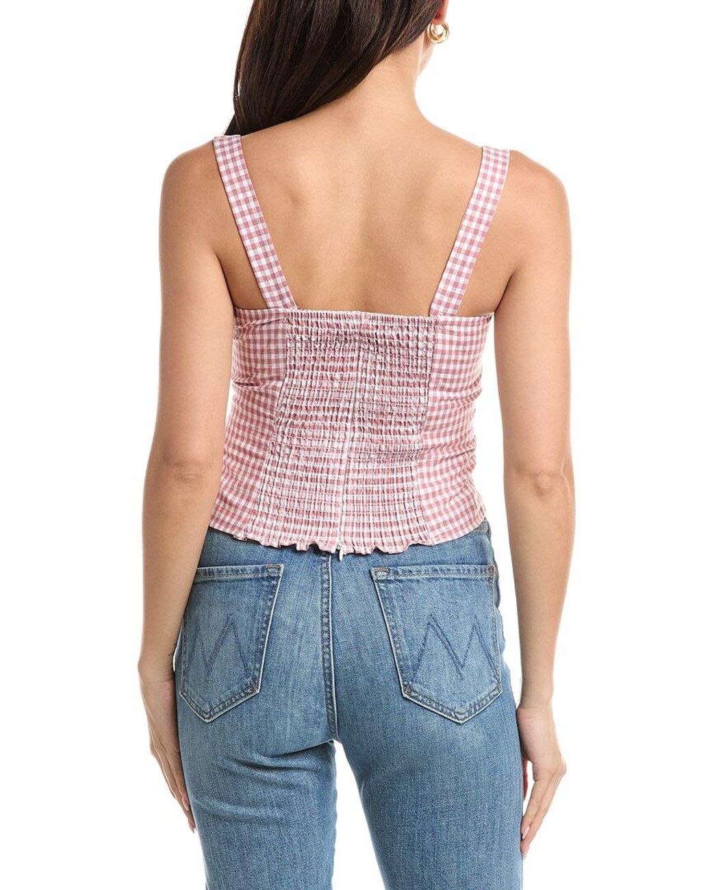 Femme Society Red Sleeveless Linen-Blend Blouse