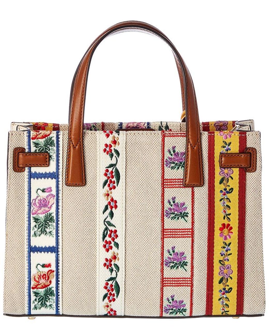 Tory Burch Walker Small Embroidered Webbing Satchel | Lyst