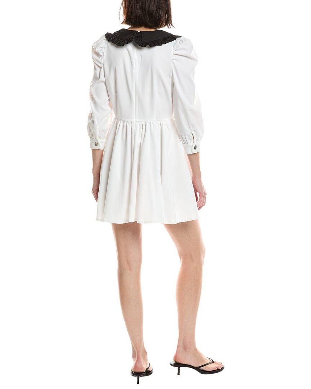 HL Affair White Long Sleeve Mini Dress