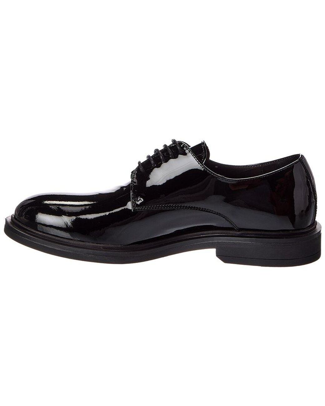 M by Bruno Magli Black Torino Formal Patent Derby for men