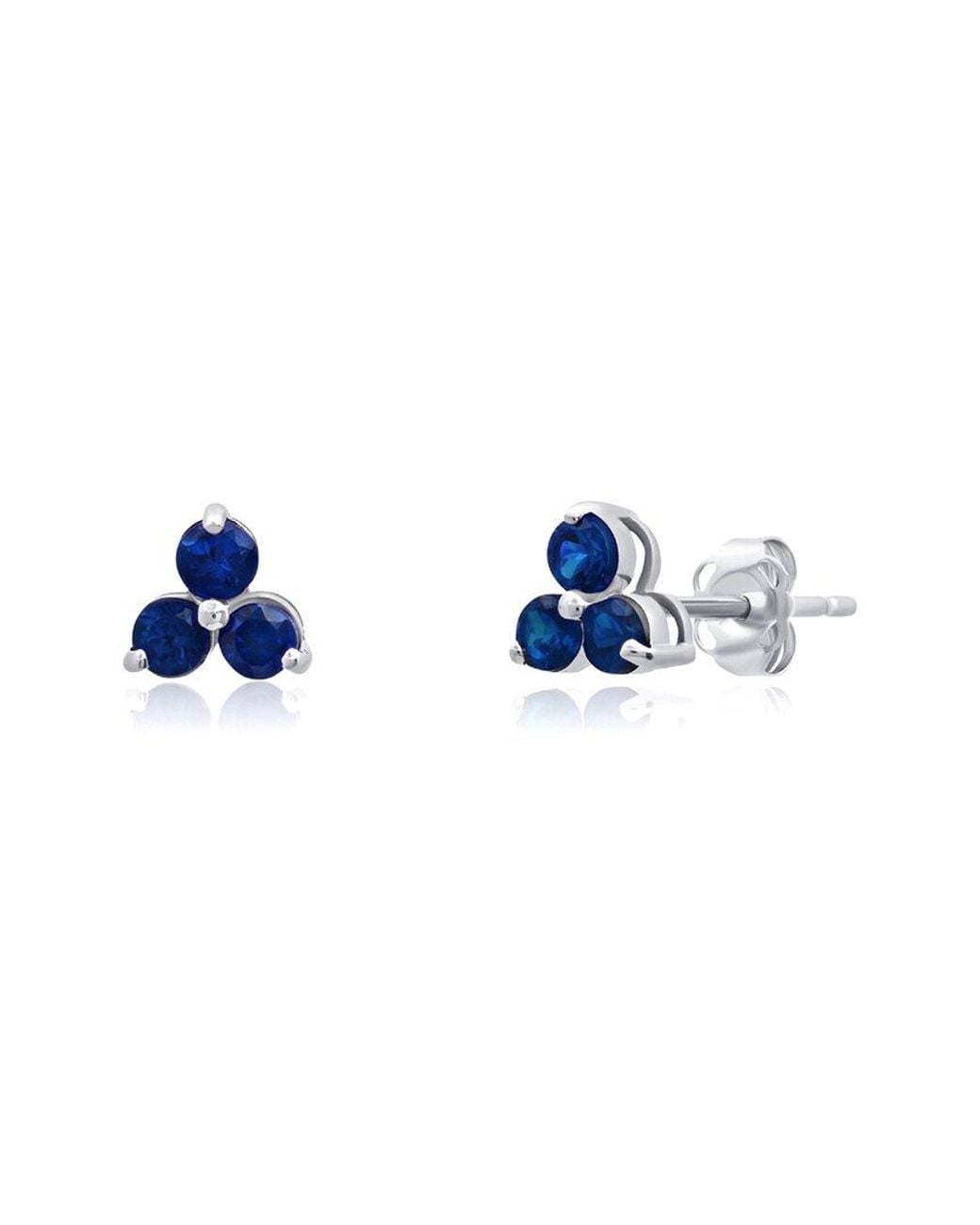 MaxColor Blue 14K 0.35 Ct. Tw. Lab-Grown Sapphire Studs