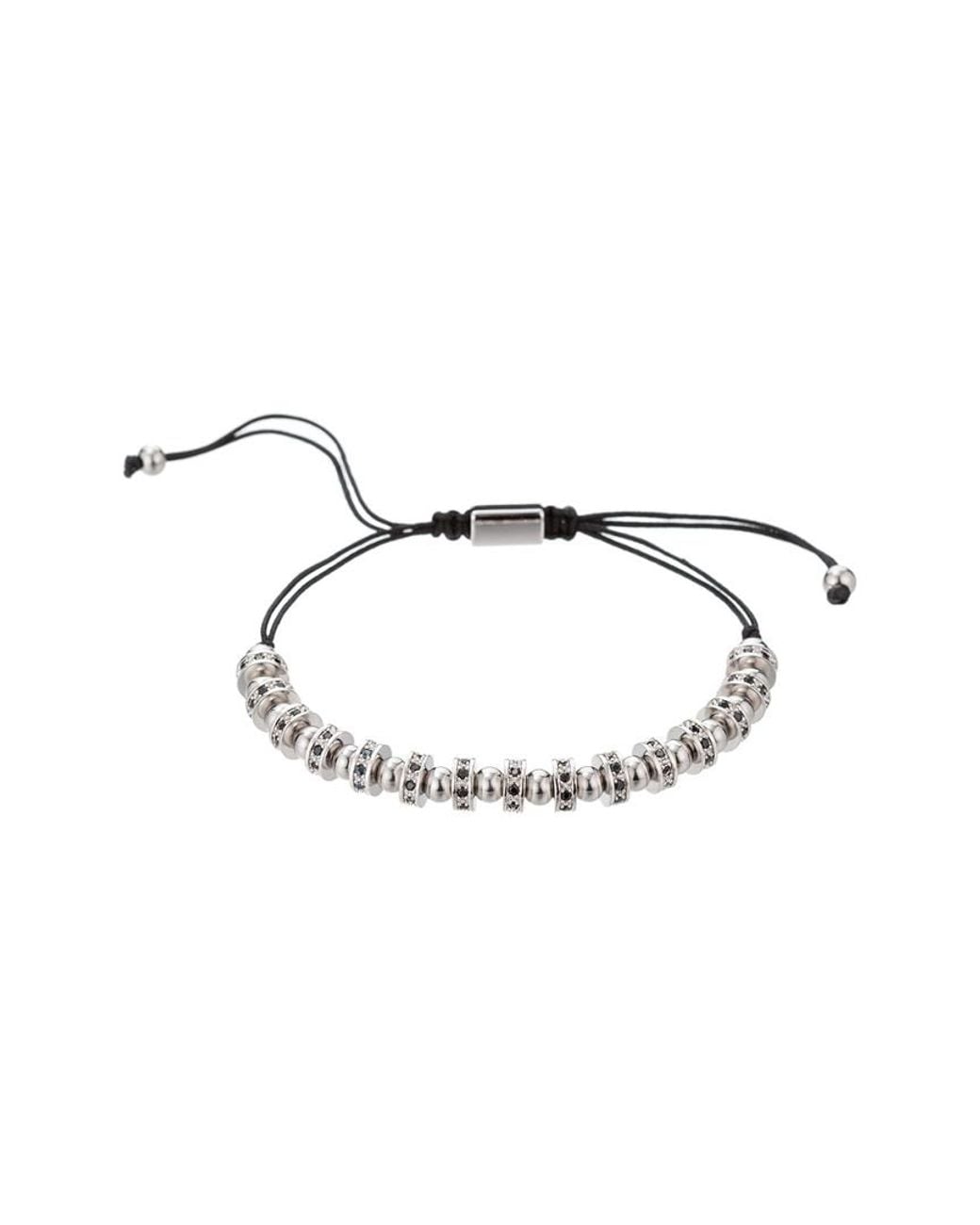 Eye Candy LA White Luxe Collection Solomun 3 Piece Leather And Brass Beaded Bracelet Set for men
