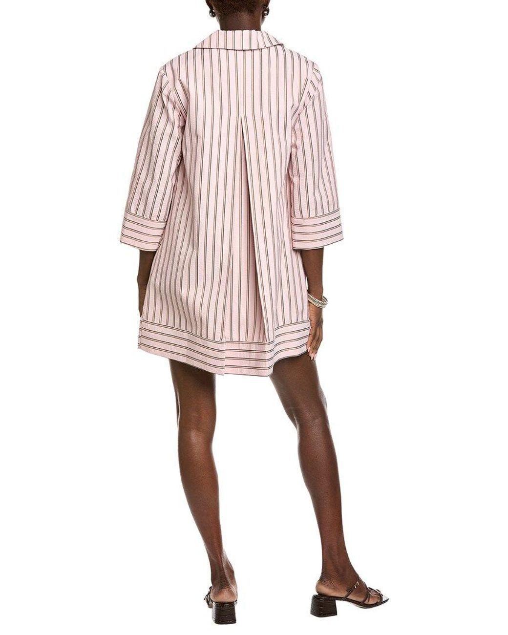 English Factory Pink Stripe Collared Mini Dress