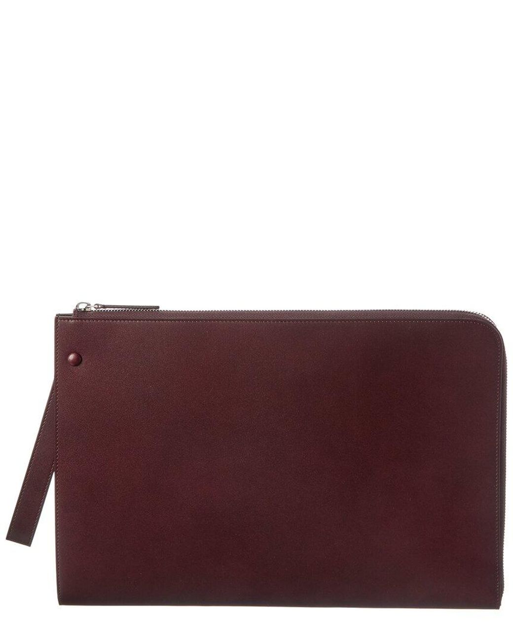 The Row Purple Leather Clutch