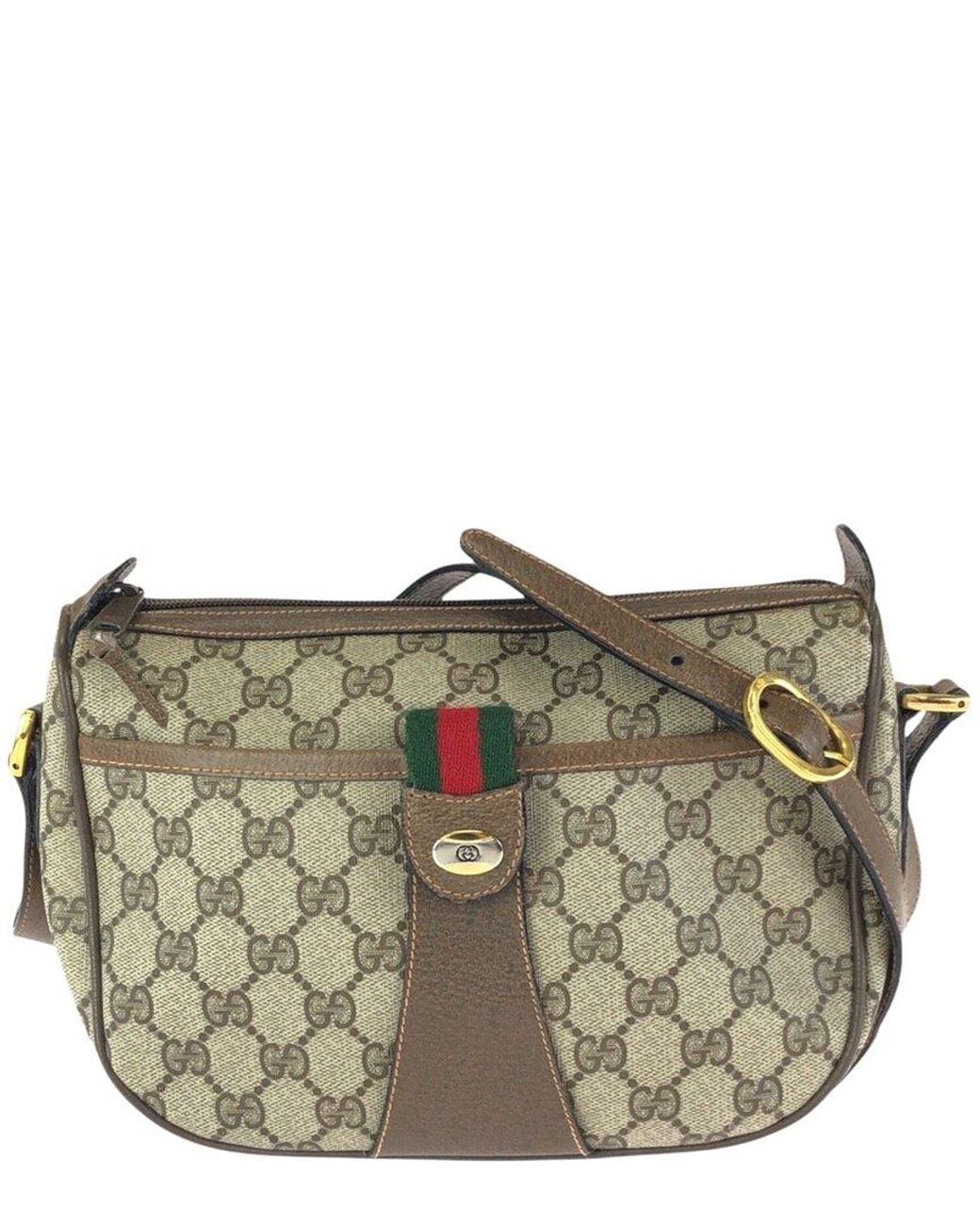 Gucci Gray Vintage GG Supreme Shoulder Bag (authentic Pre-loved)