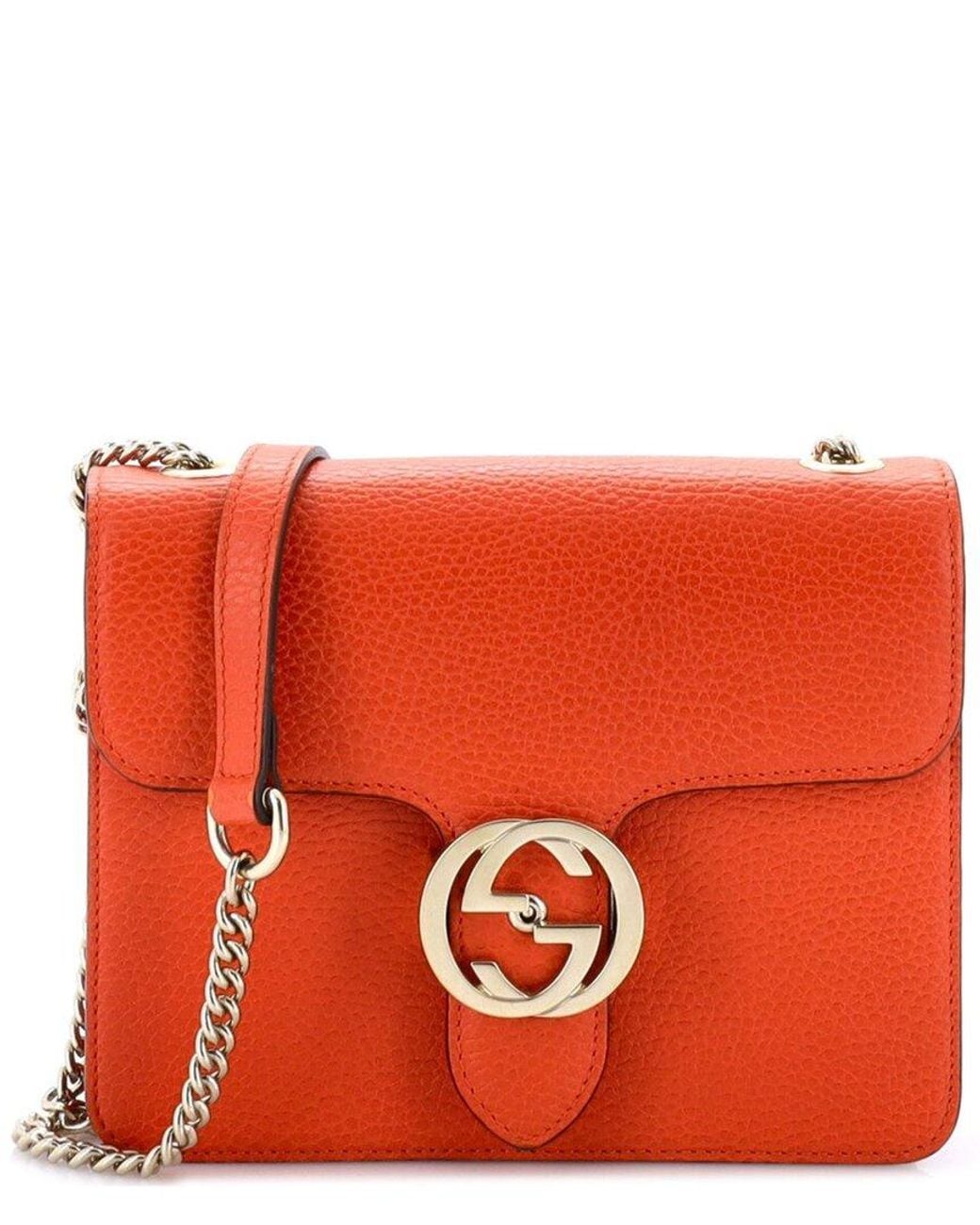 Gucci Red Leather Interlocking Shoulder Bag Small (Authentic Pre-Loved)