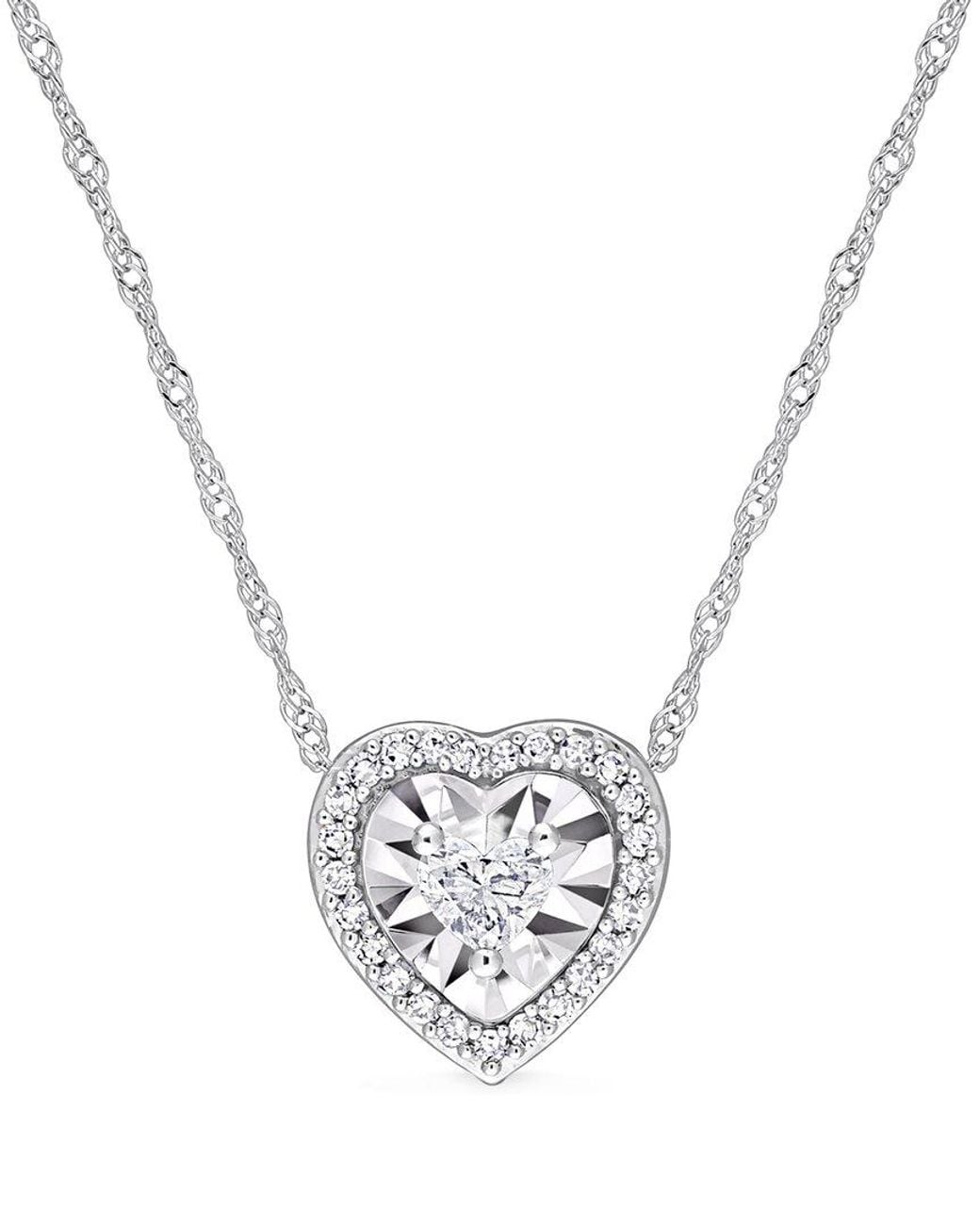 Rina Limor Metallic 14k 0.25 Ct. Tw. Diamond Heart Necklace