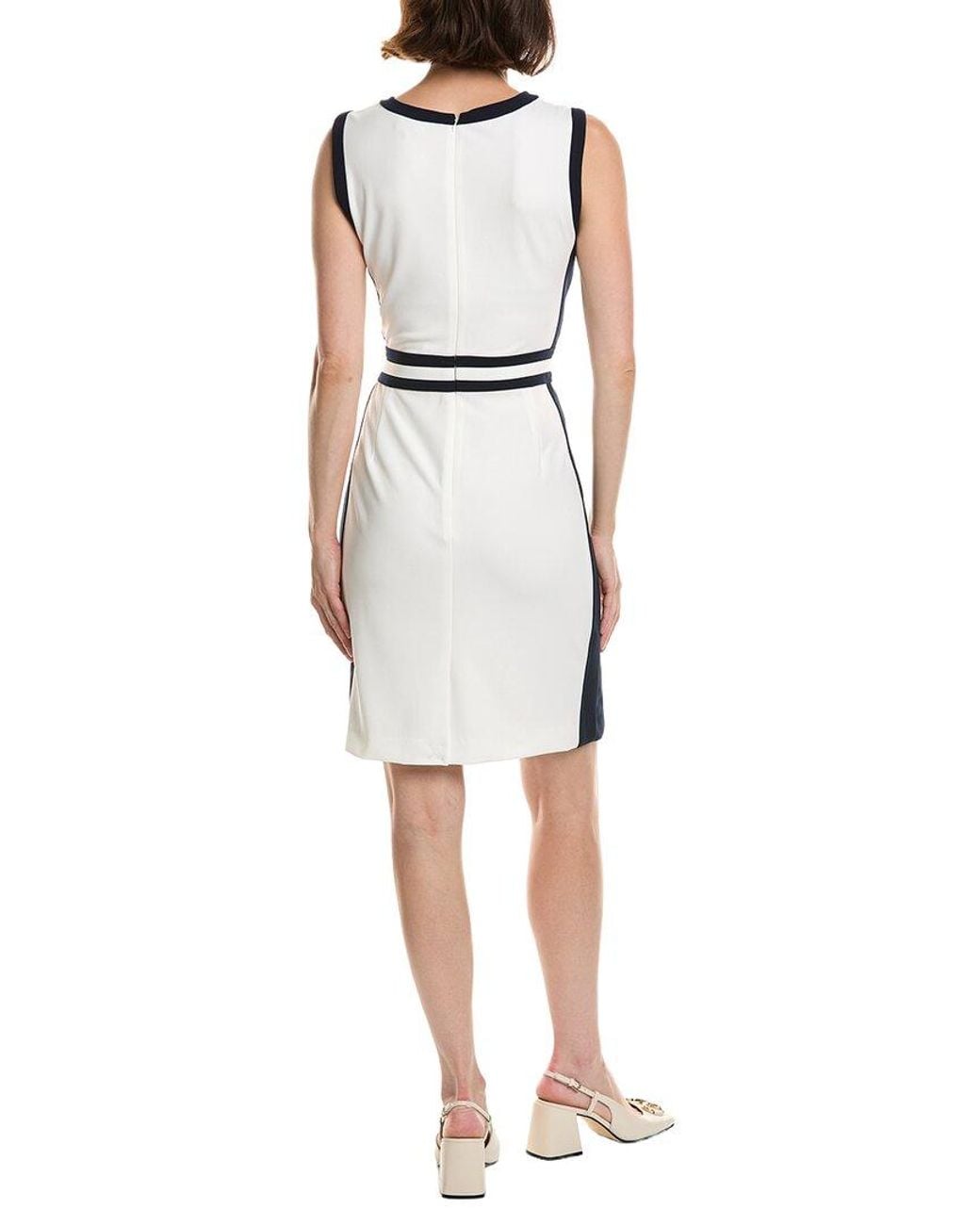 Tahari White Sleeveless Mini Dress