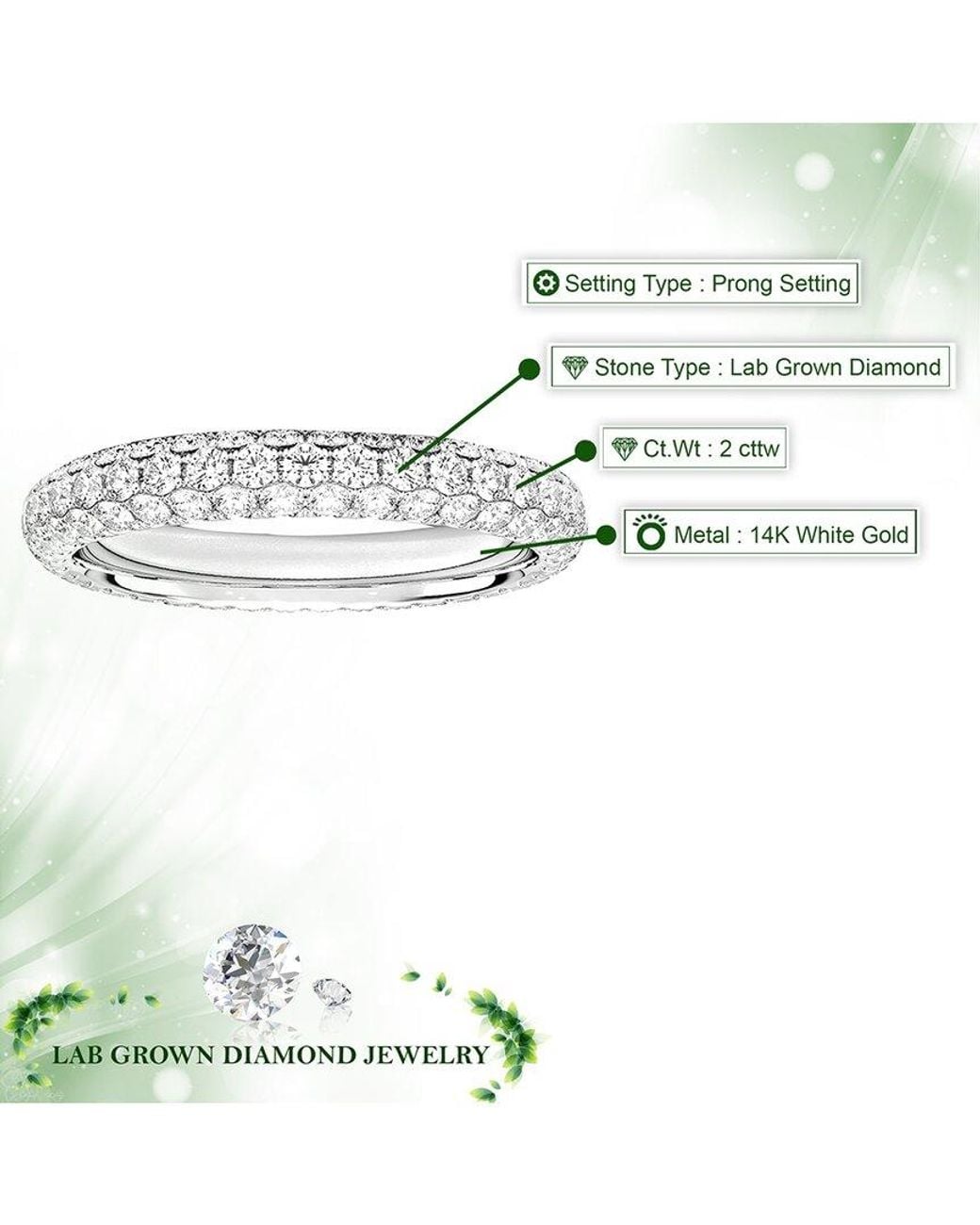 Amairah White 14K 2.00 Ct. Tw. Lab-Grown Diamond Eternity Ring