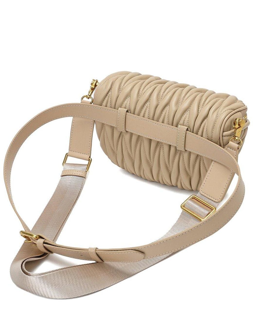 Tiffany & Fred Paris Natural Full-grain Pleated Leather Bag