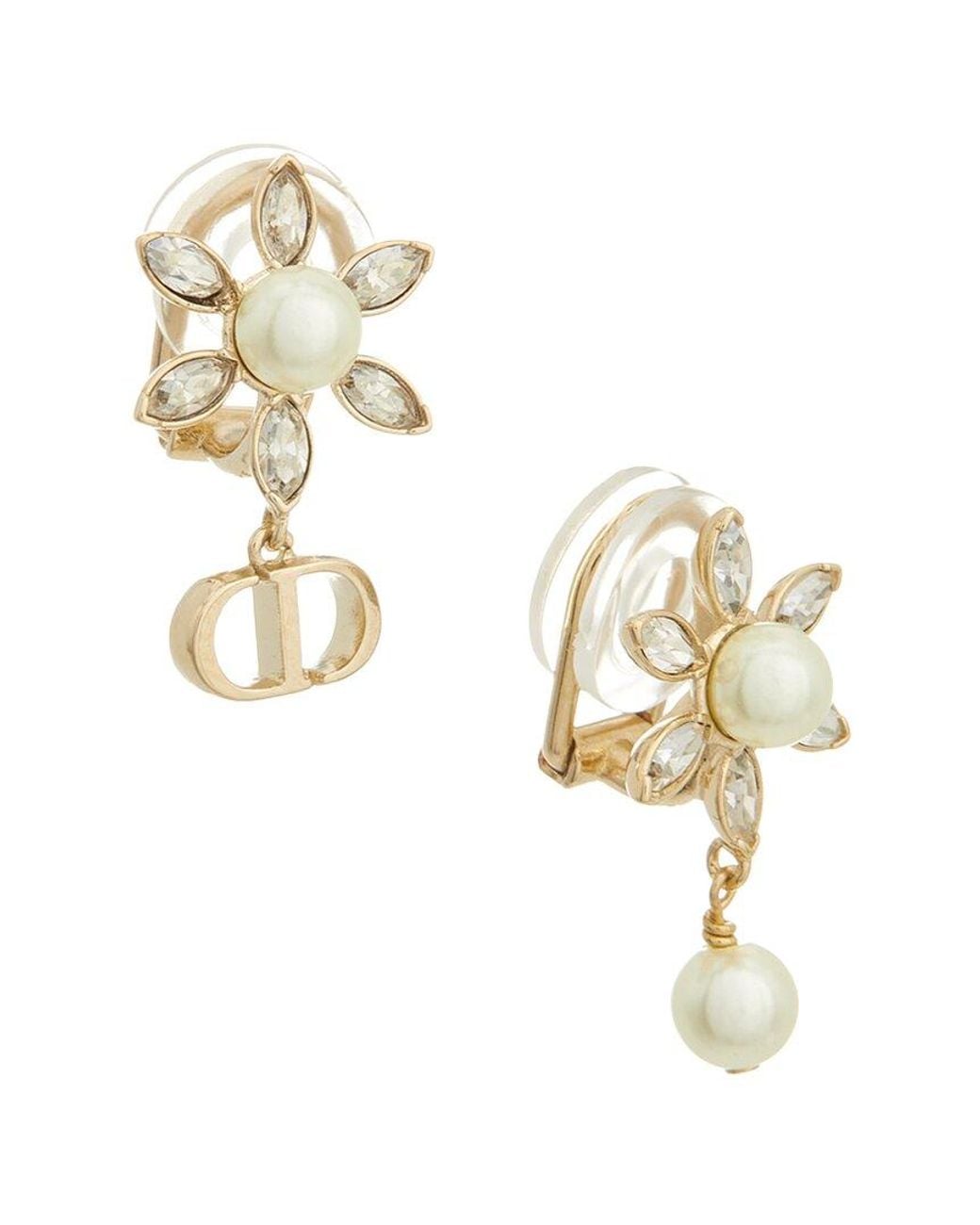 Dior Bloom Clip-on Earrings in Metallic | Lyst