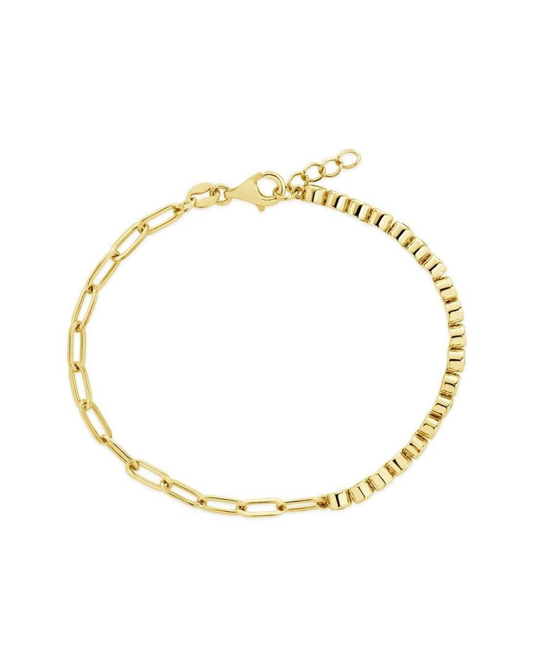 Sterling Forever Metallic 14k Plated Cz Chain Bracelet