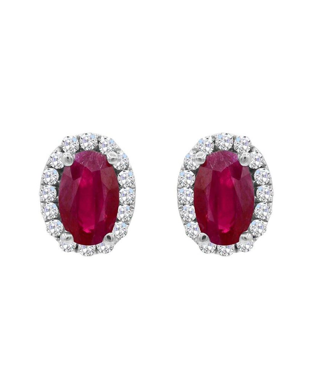 Gemstones Pink 14K 0.60 Ct. Tw. Ruby Stud Earrings
