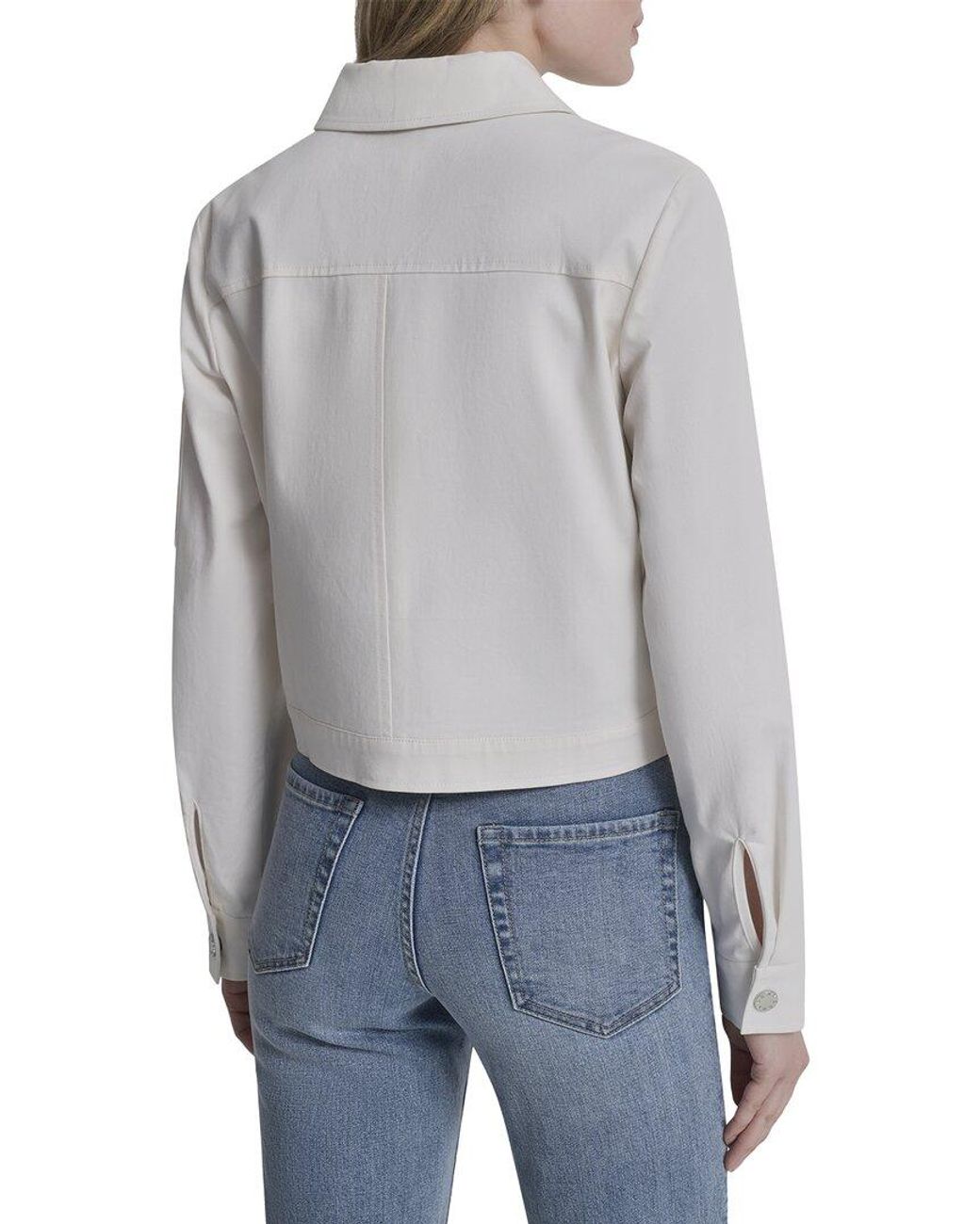 DKNY Gray Twill Trucker Jacket