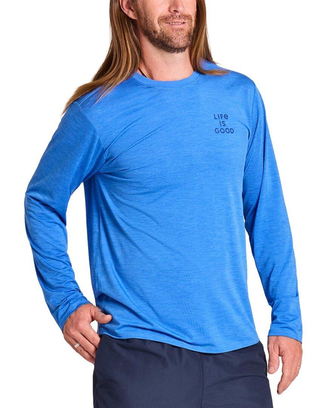 Life Is Good. Blue Sun Crusher T-Shirt for men