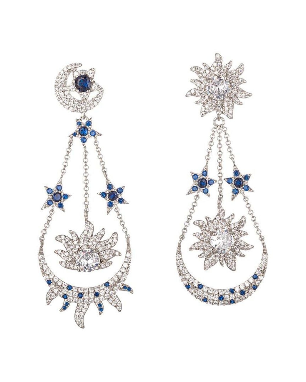 Eye Candy LA White The Luxe Collection Cz Sun And Moon Drop Earrings