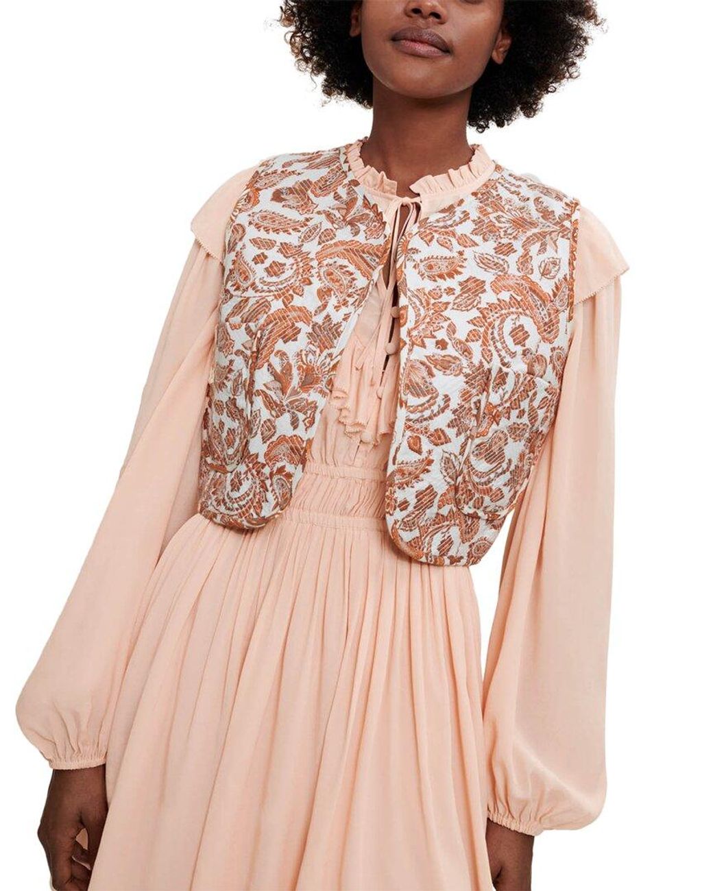 Maje Pink Linen-blend Suit Blazer