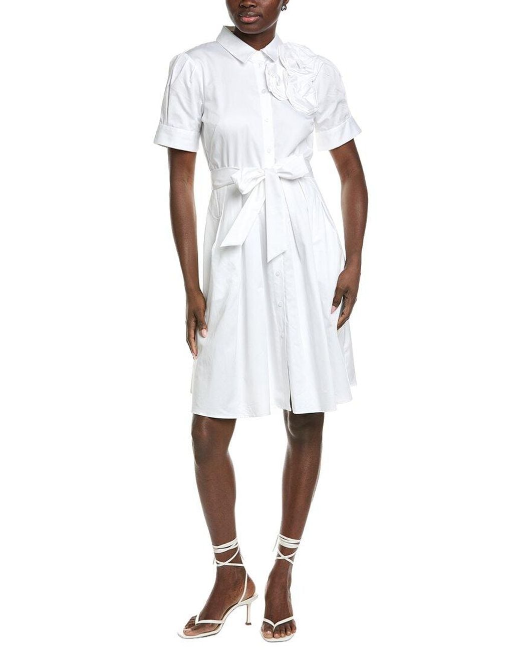 Karl Lagerfeld White Flower Corsage Dress