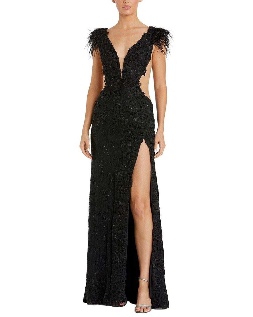 Mac Duggal Black Embellished Maxi Dress