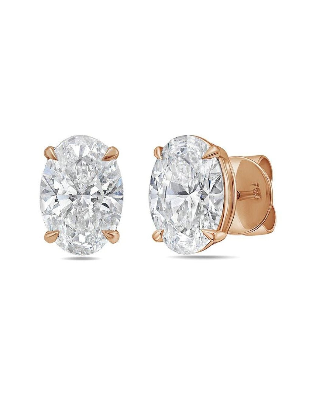 Diana M Metallic Diana M. 14K Rose 12.00 Ct. Tw. Lab-Grown Diamond Earrings