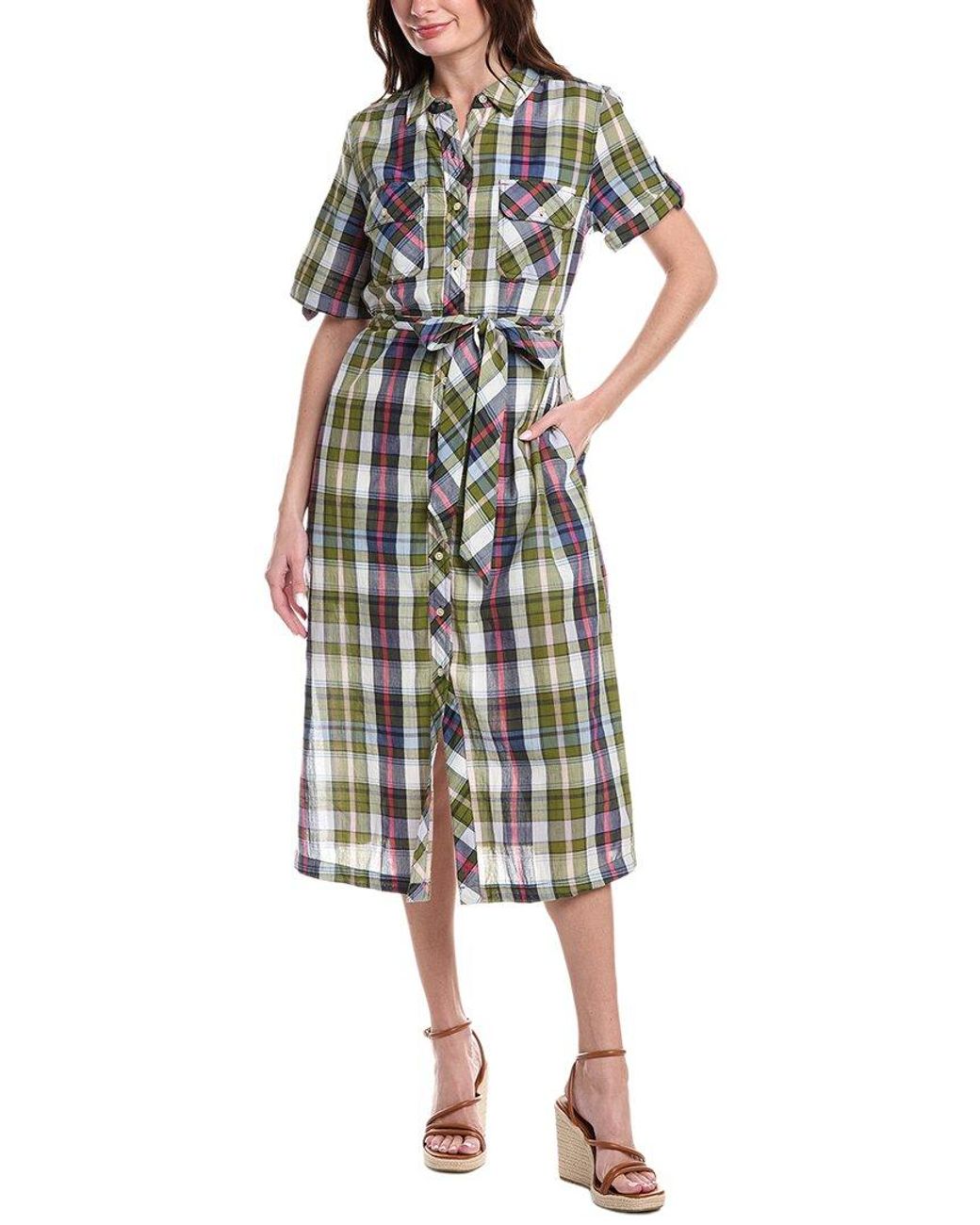 Tommy Bahama White Maui Madras Midi Shirtdress