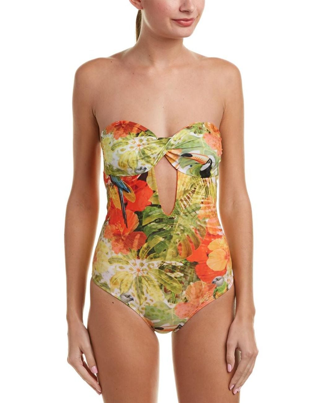 Saha Orange Wrap Bandeau One-Piece
