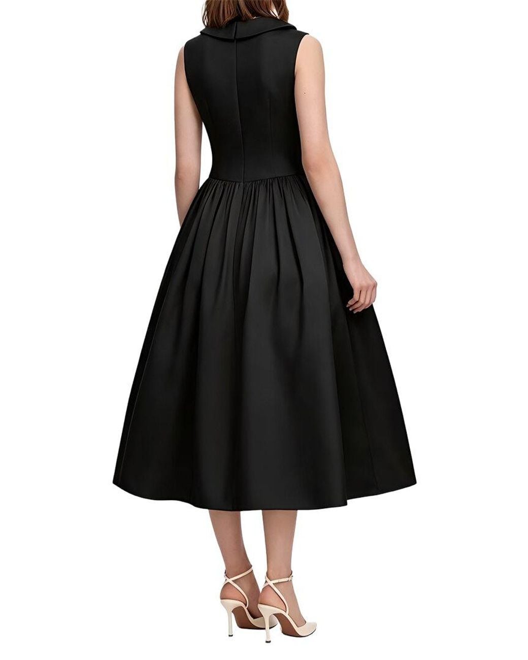Linda Charm Black Sleeveless Midi Dress