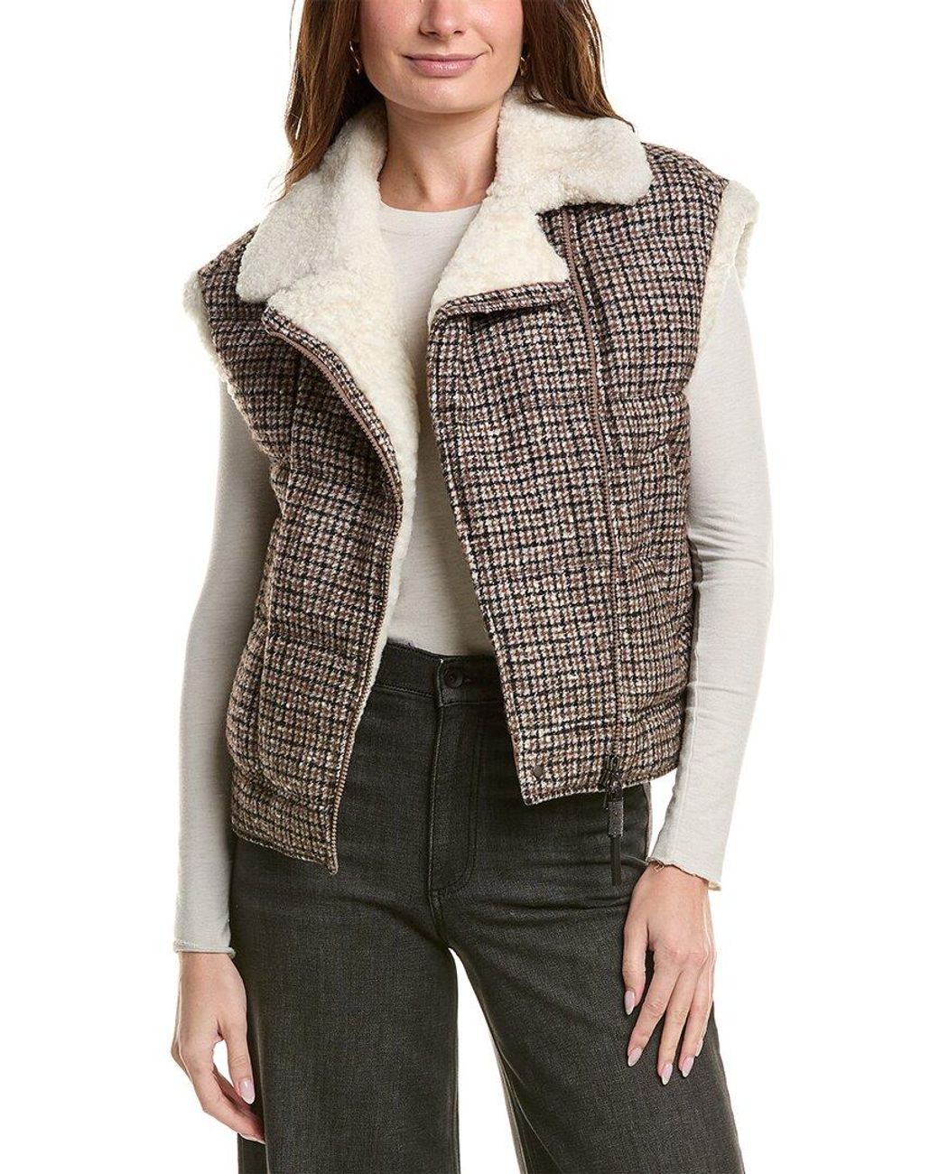Brunello Cucinelli Gray Shearling-Trim Wool & Alpaca-Blend Vest
