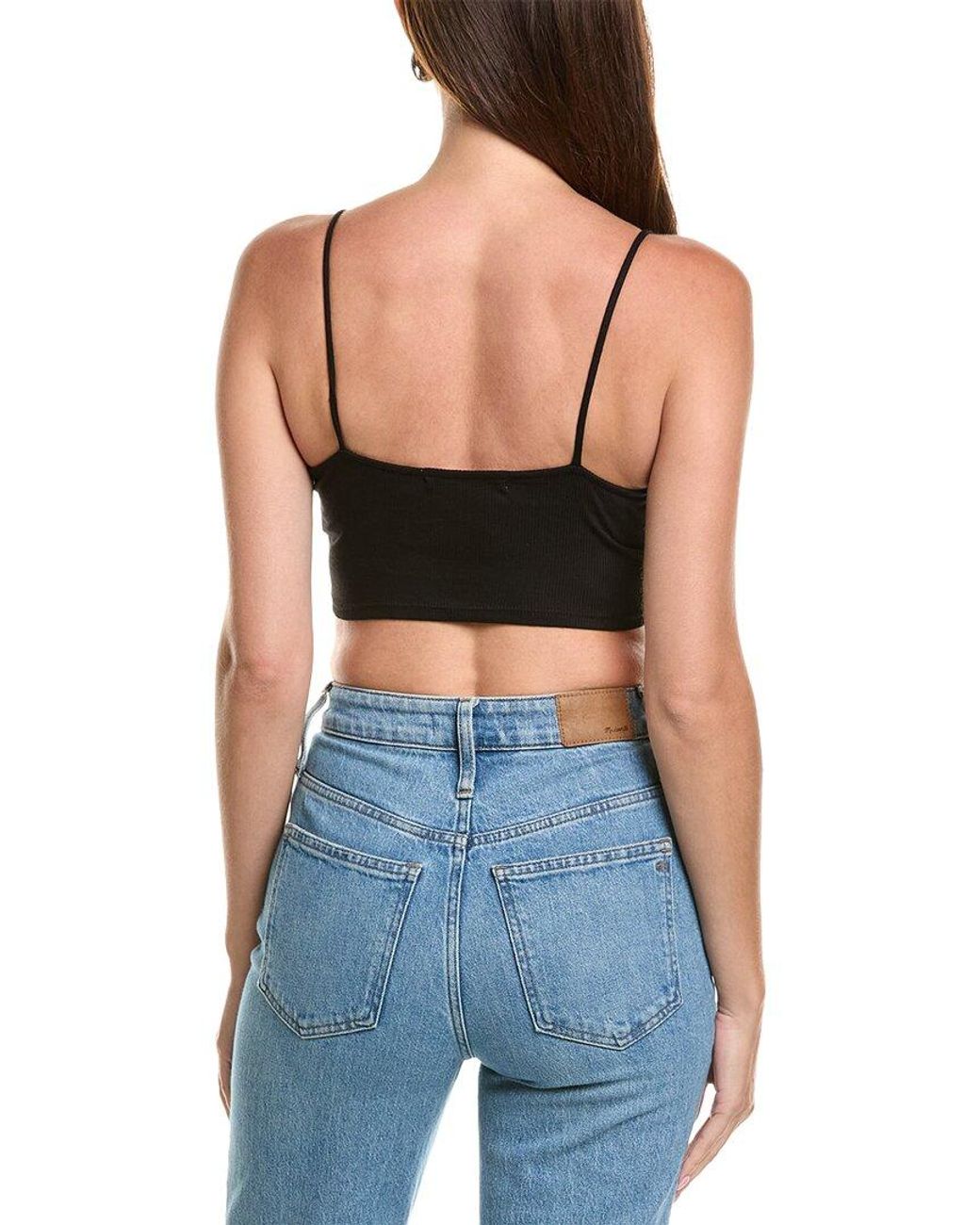 Project Social T Blue Floating Rib Cropped Tank