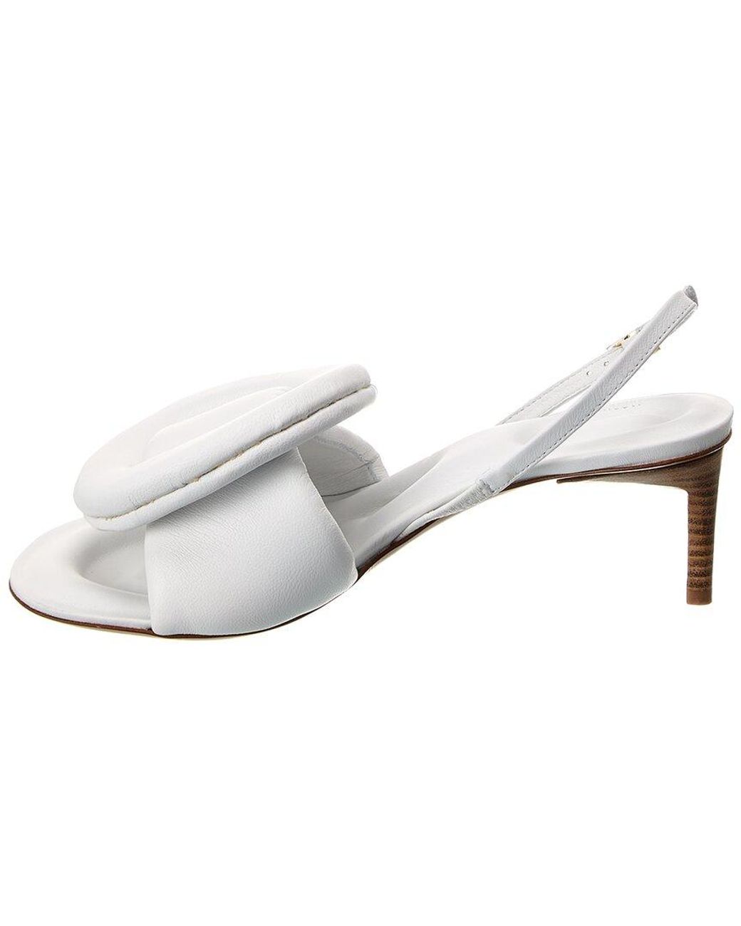 Jacquemus White Les Sandales Cuscinu Leather Slingback Sandal
