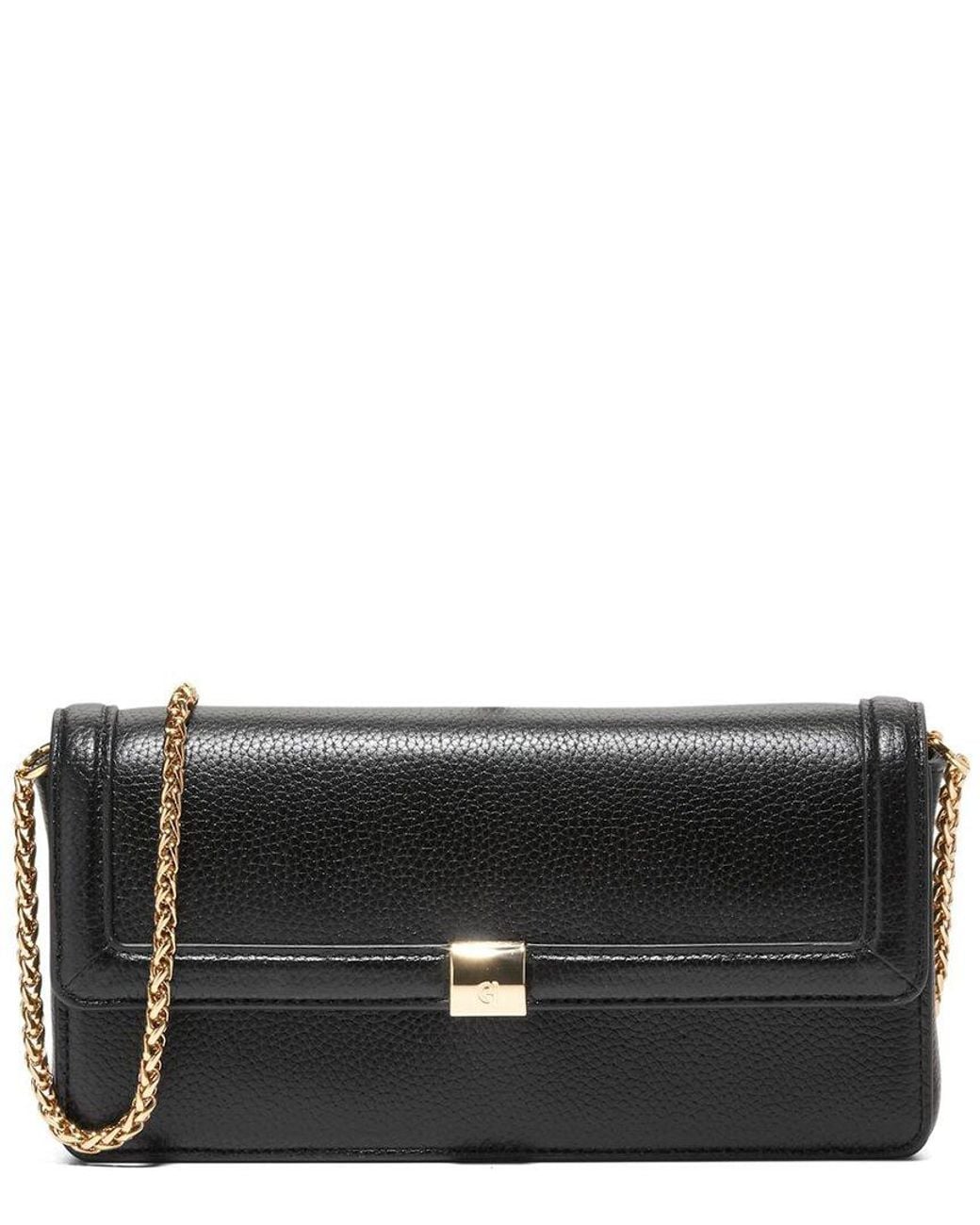 Cole Haan Black Daniella Leather Wallet On Chain
